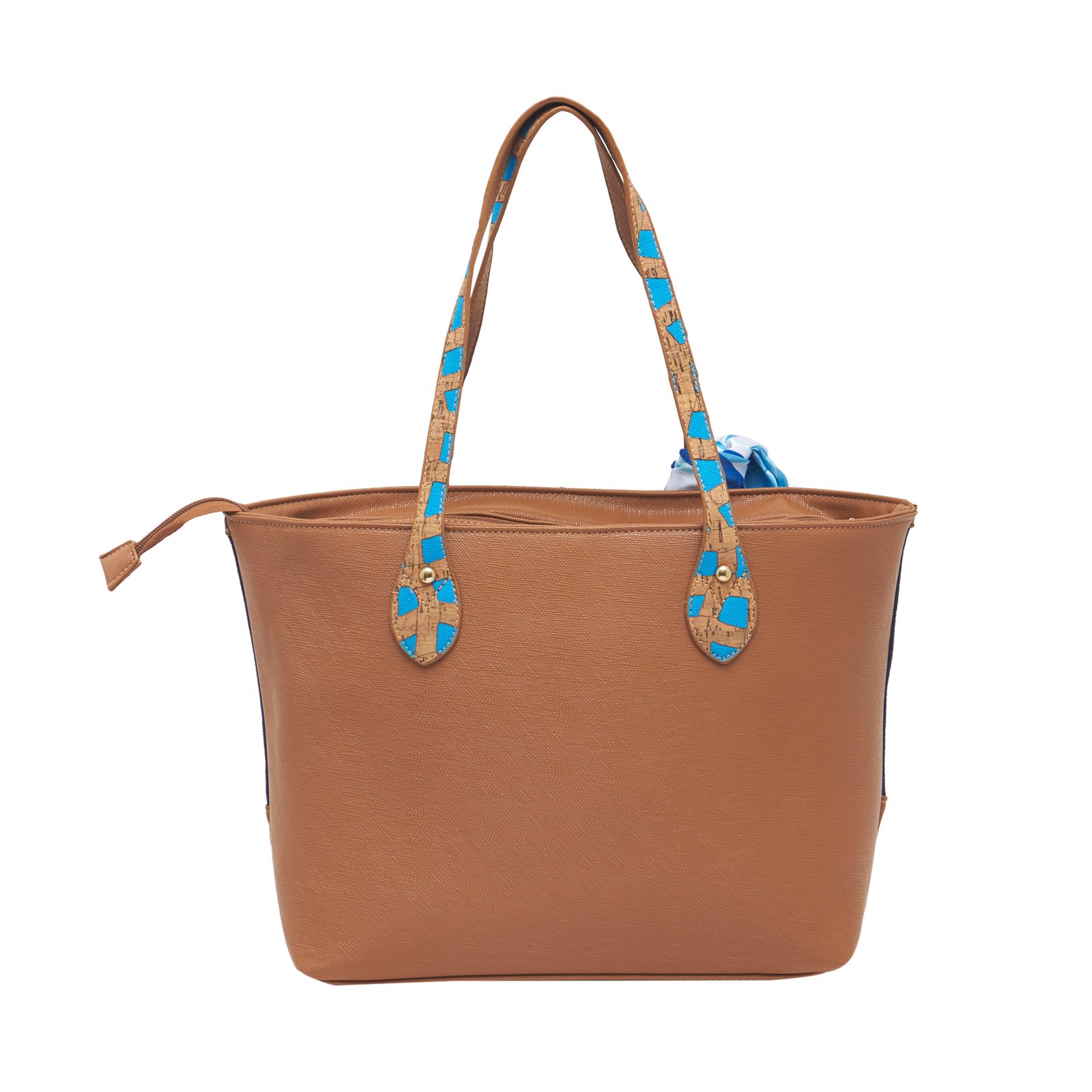 ESBEDA Blue color canvas combo tote bag with wallet & scarf for women – ESBEDA