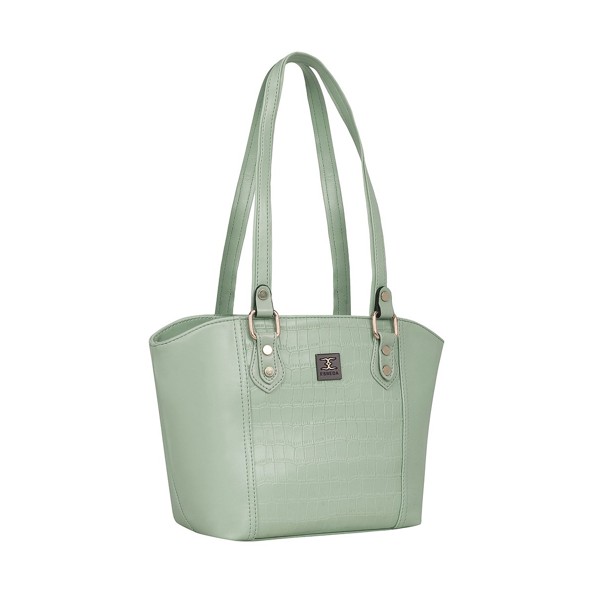 Buy ESBEDA Peach Color Glitter Top Handle Handbag For Womens Online