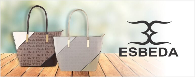 ESBEDA White Colour Drymilk Croco Acrylic Handle Handbag for Women