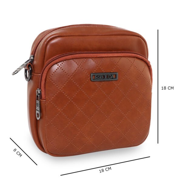 ESBEDA Solid Beige colour PU Synthetic Handbag For Women