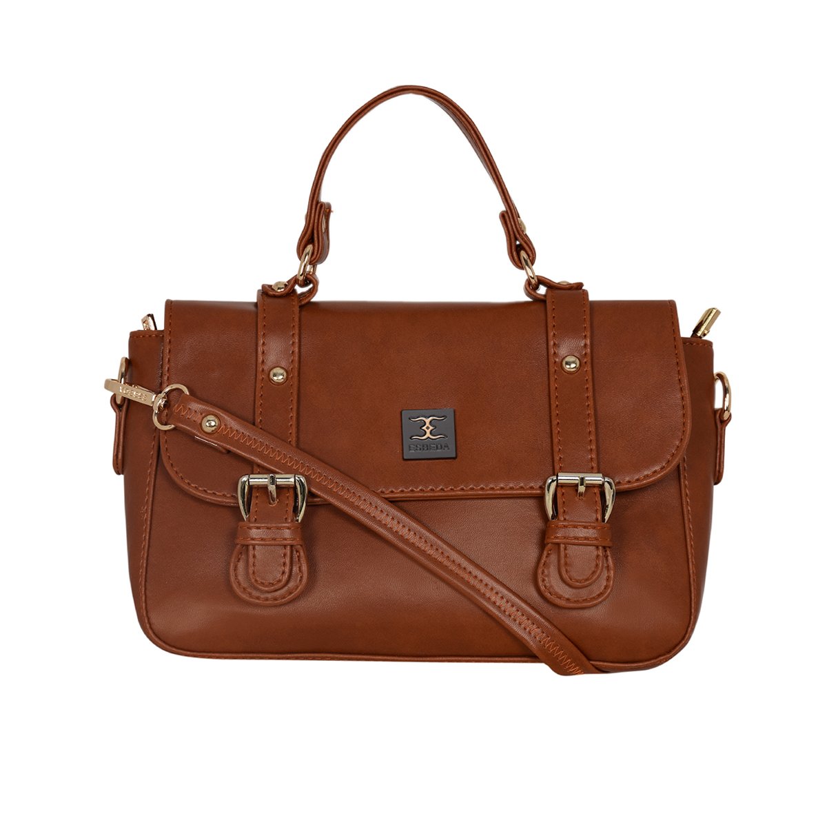 ESBEDA Tan Color Satchel Box Bag For Women