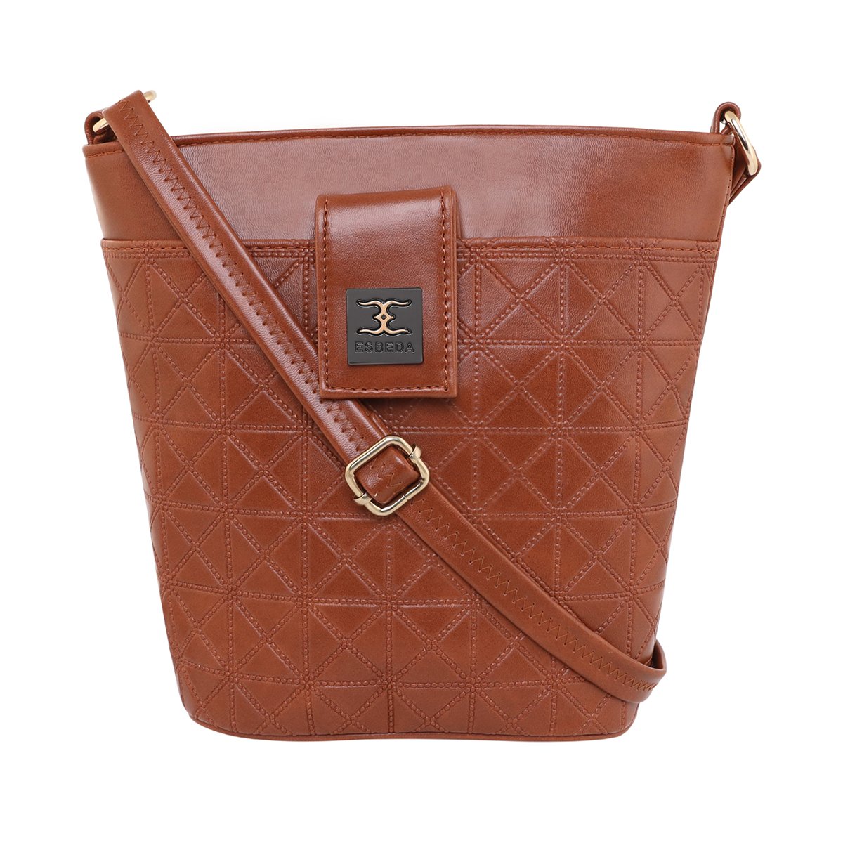 ESBEDA Tan Colour Emboss Texture Sling bag for Women