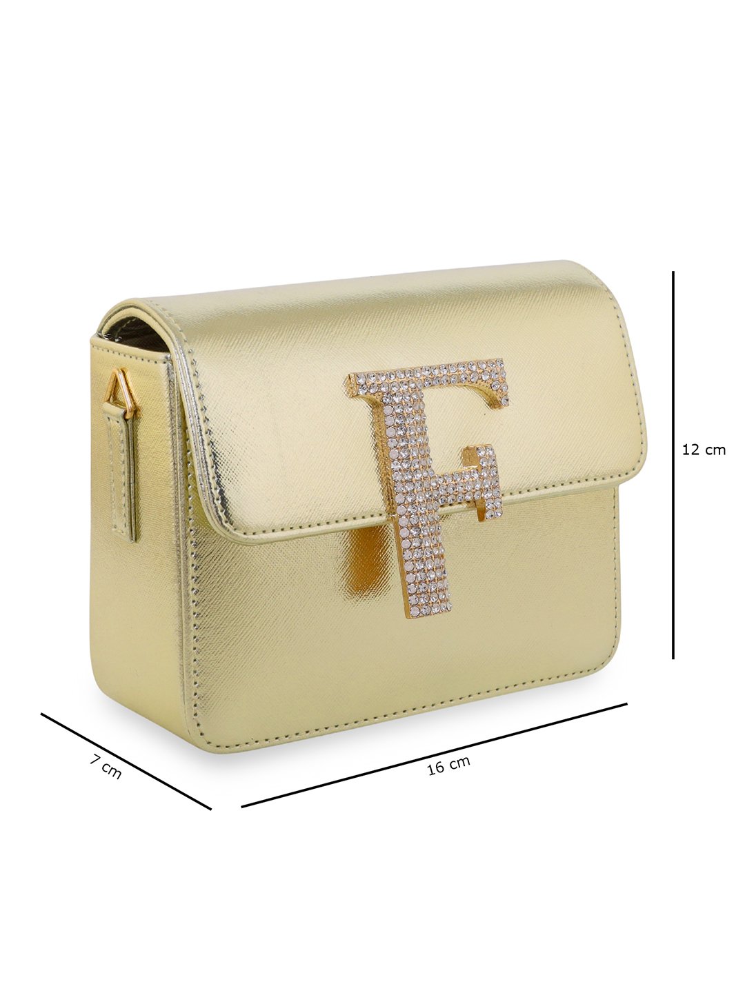 ESBEDA Gold Color Hotty Alphabet Personalized Crossbody Slingbag