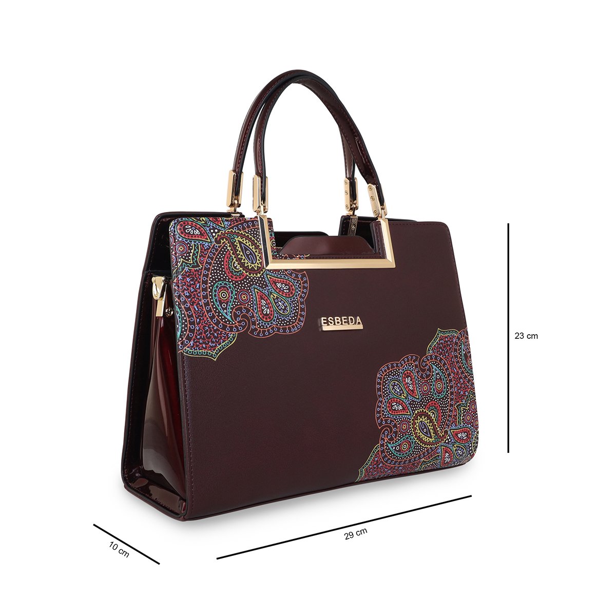 ESBEDA Brown Color Solid Pu Synthetic Fabric Handbag For Women