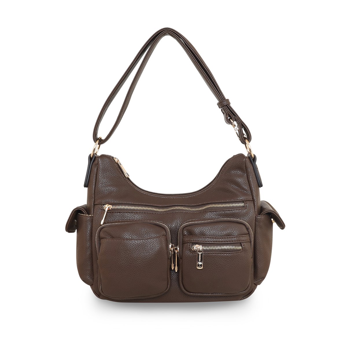 Shoulder Bag / Crossbody Purse / Brown-black Faux Leather Bag - Etsy | Faux leather  bag, Purses crossbody, Vegan leather bag