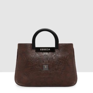 ESBEDA Brown Color Croco Embossed Handbag For Women