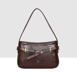 ESBEDA Brown Color Stitching Embossed Handbag For Women