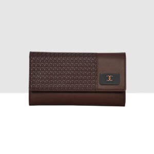 ESBEDA Brown Color Wicker Pattern Wallet For Women