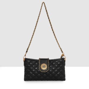 ESBEDA Black Color Quilted Pattern Sling Bag For Women