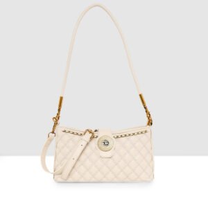 ESBEDA Cream Color Quilted Stitched Sling Bag For Women